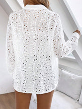 Eyelet Embroidery Drop Shoulder Shirt